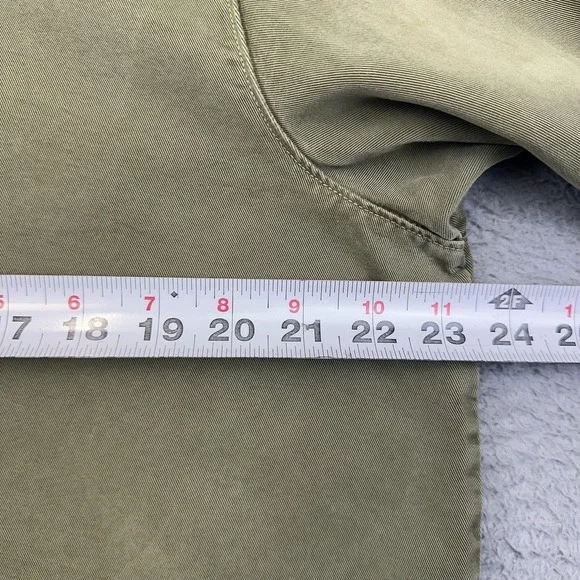 Pulp Shirt Womens XL Olive‎ Green Lyocell Tencel Button Front Boxy 3/4 Sleeve - Picture 10 of 14